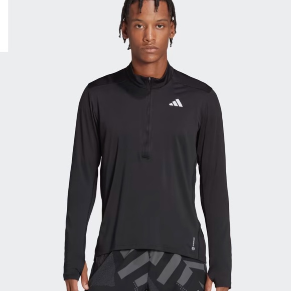 adidas Other - Adidas OWN THE RUN 1/2-ZIP AEROREADY Shirt in Black Men’s Large